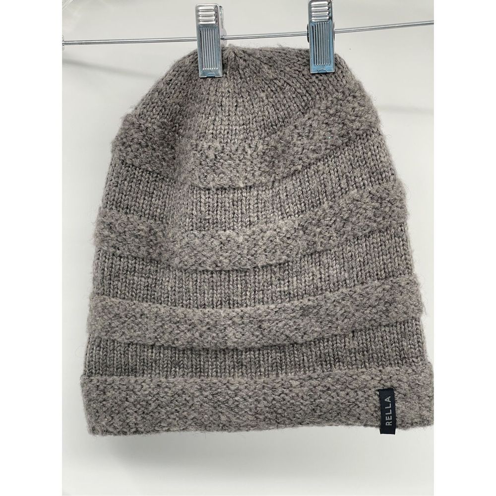 Rella Beanie‎ Hat Men Women Gray Wool Blend Winter Warm